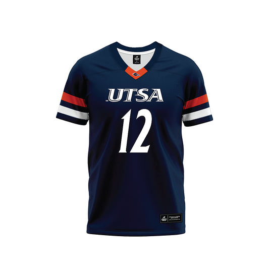 UTSA - NCAA Football : Max Gerlich - Navy Premium Football Jersey-0