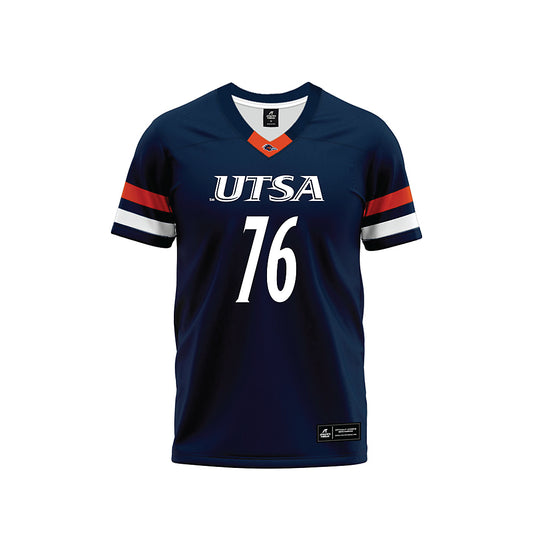 UTSA - NCAA Football : Luke Lapeze - Navy Premium Football Jersey-0
