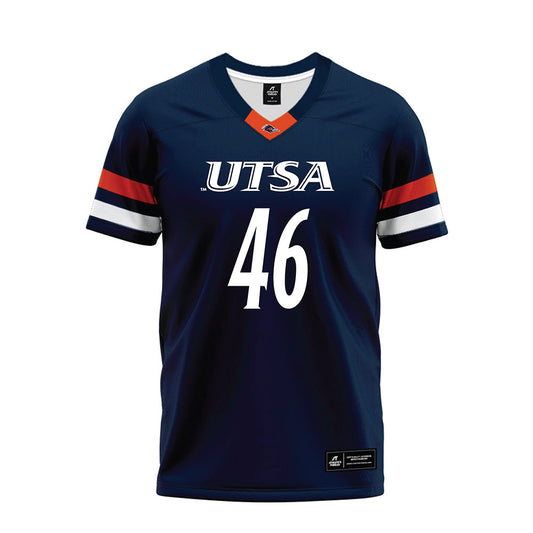 UTSA - NCAA Football : Jacob Lopez-Veasey - Navy Premium Football Jersey-0