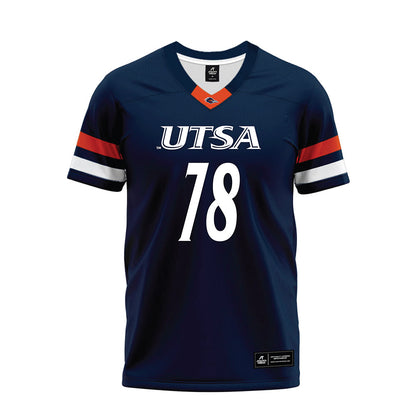UTSA - NCAA Football : Jonah Miller - Navy Premium Football Jersey-0