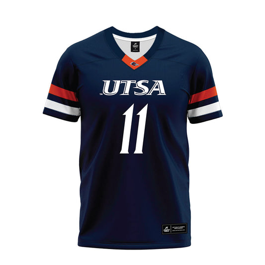 UTSA - NCAA Football : Cameron Upshaw Jr - Navy Premium Football Jersey-0