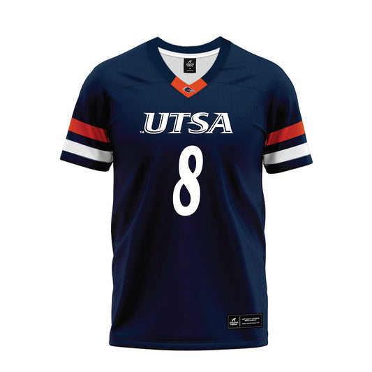 UTSA - NCAA Football : David Amador II - Navy Premium Football Jersey-0