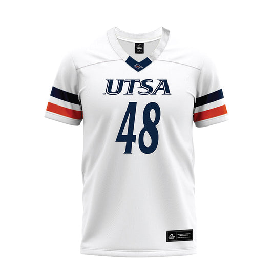 UTSA - NCAA Football : King Justice - White Premium Football Jersey-0