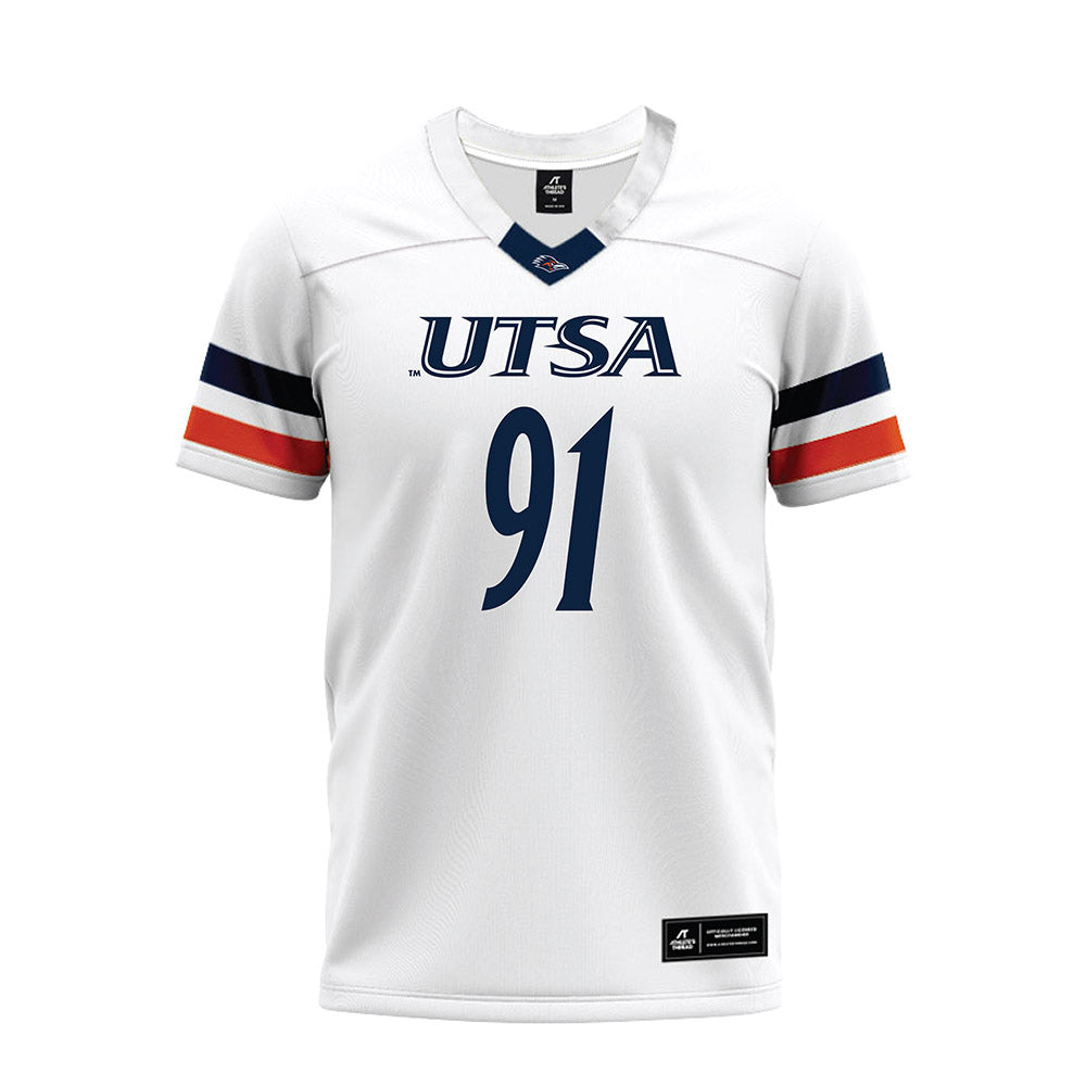 UTSA - NCAA Football : Jusiah Sampleton - White Premium Football Jersey-0