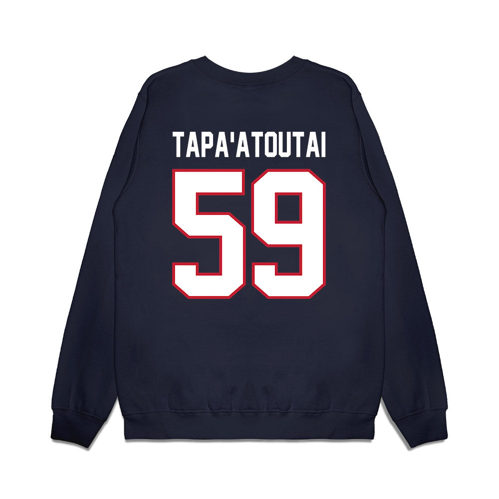 Arizona - NCAA Football : Rhino Tapa'atoutai - Vintage Helmet Premium Crewneck Sweatshirt-1