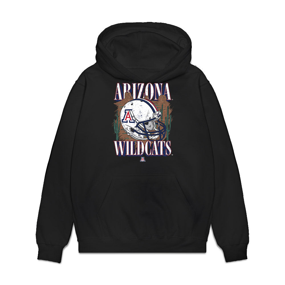 Arizona - NCAA Football : Isaac Perez - Vintage Helmet Premium Hooded Sweatshirt-0