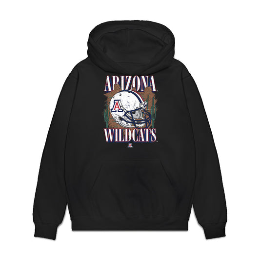 Arizona - NCAA Football : Malcolm Hartzog - Vintage Helmet Premium Hooded Sweatshirt-0