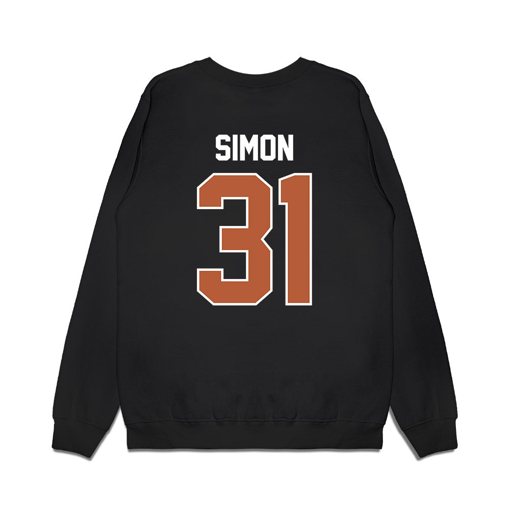 Texas - NCAA Football : James Simon - Vintage Helmet Premium Crewneck Sweatshirt-1