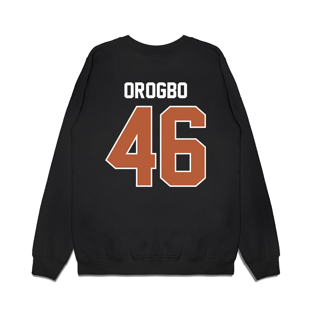 Texas - NCAA Football : Smith Orogbo - Vintage Helmet Premium Crewneck Sweatshirt-1