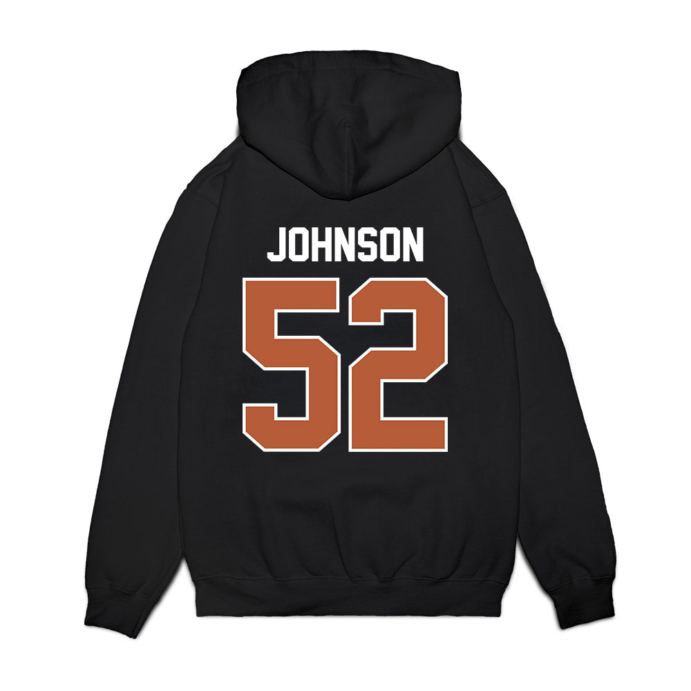 Texas - NCAA Football : James Johnson - Vintage Helmet Premium Hooded Sweatshirt-1