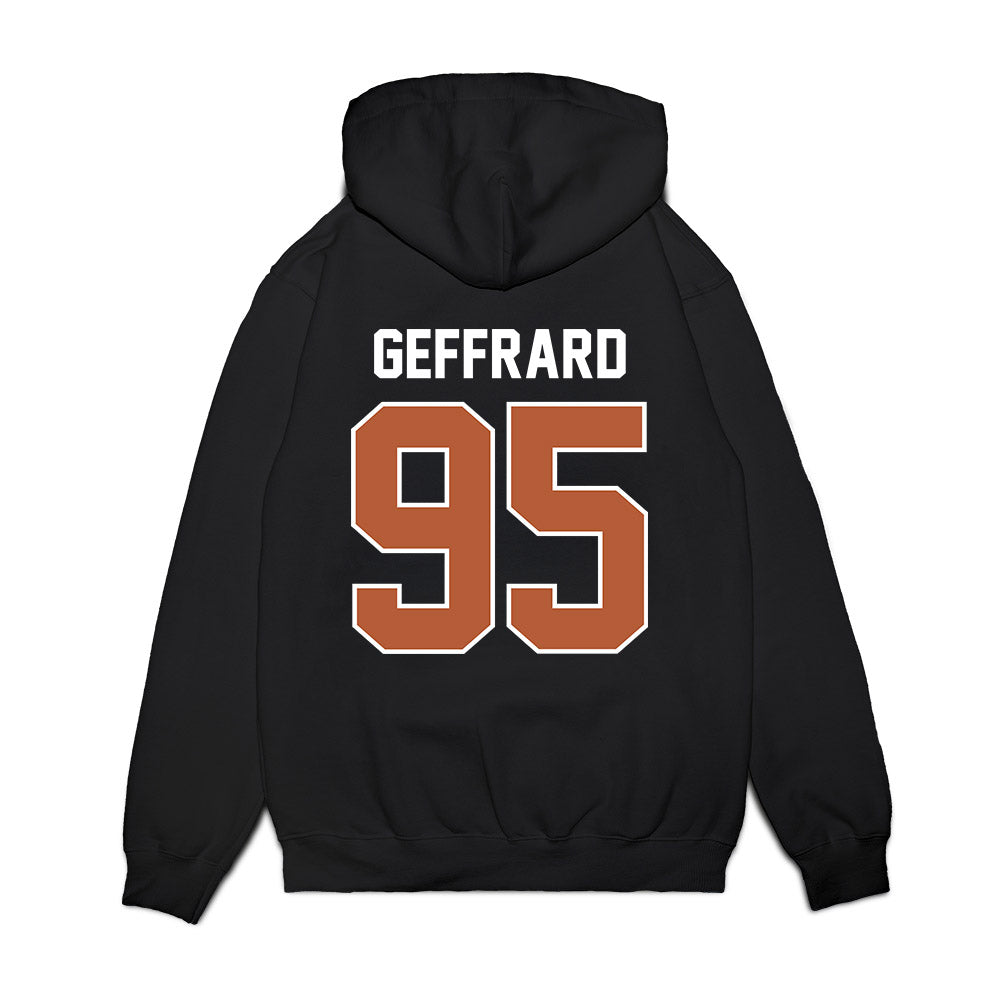 Texas - NCAA Football : Ian Geffrard - Vintage Helmet Premium Hooded Sweatshirt-1