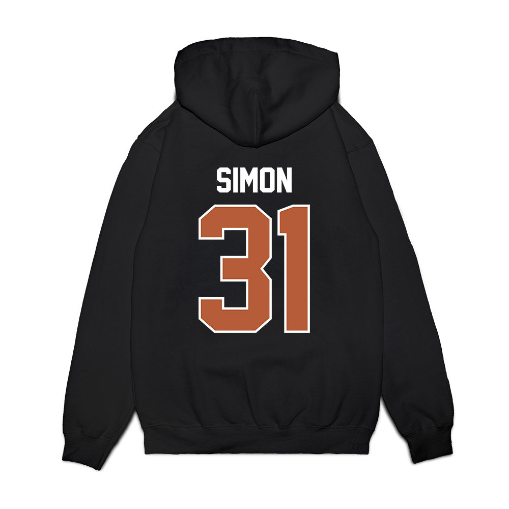 Texas - NCAA Football : James Simon - Vintage Helmet Premium Hooded Sweatshirt-1