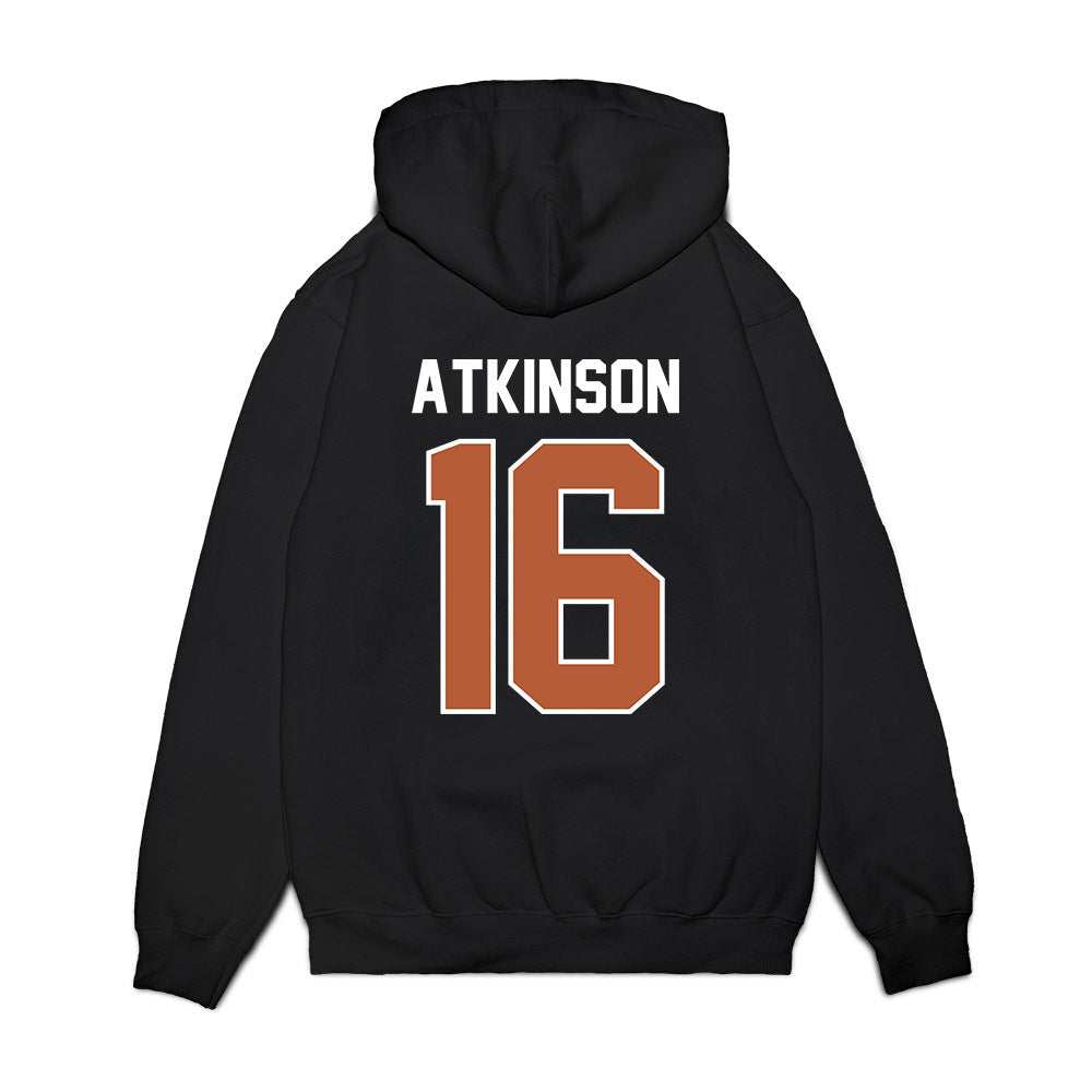 Texas - NCAA Football : Tyler Atkinson - Vintage Helmet Premium Hooded Sweatshirt-1