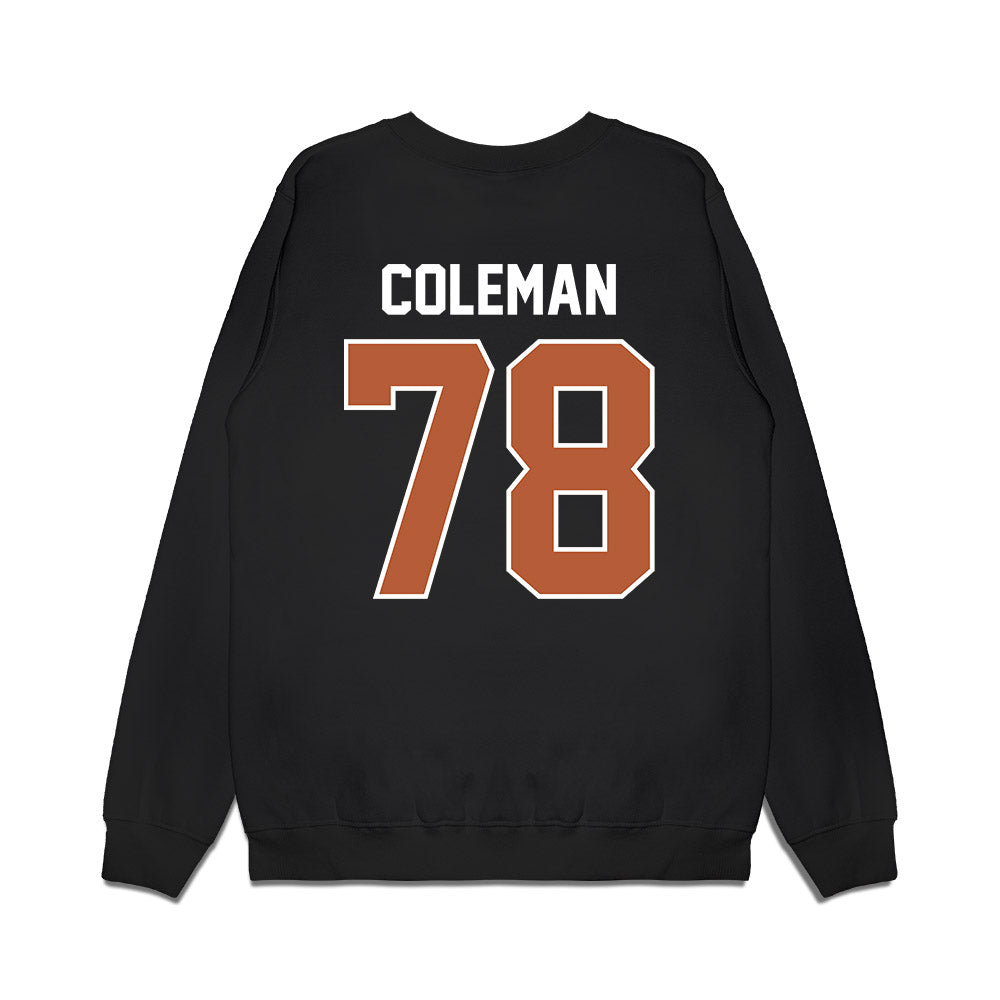 Texas - NCAA Football : Jordan Coleman - Vintage Helmet Premium Crewneck Sweatshirt-1