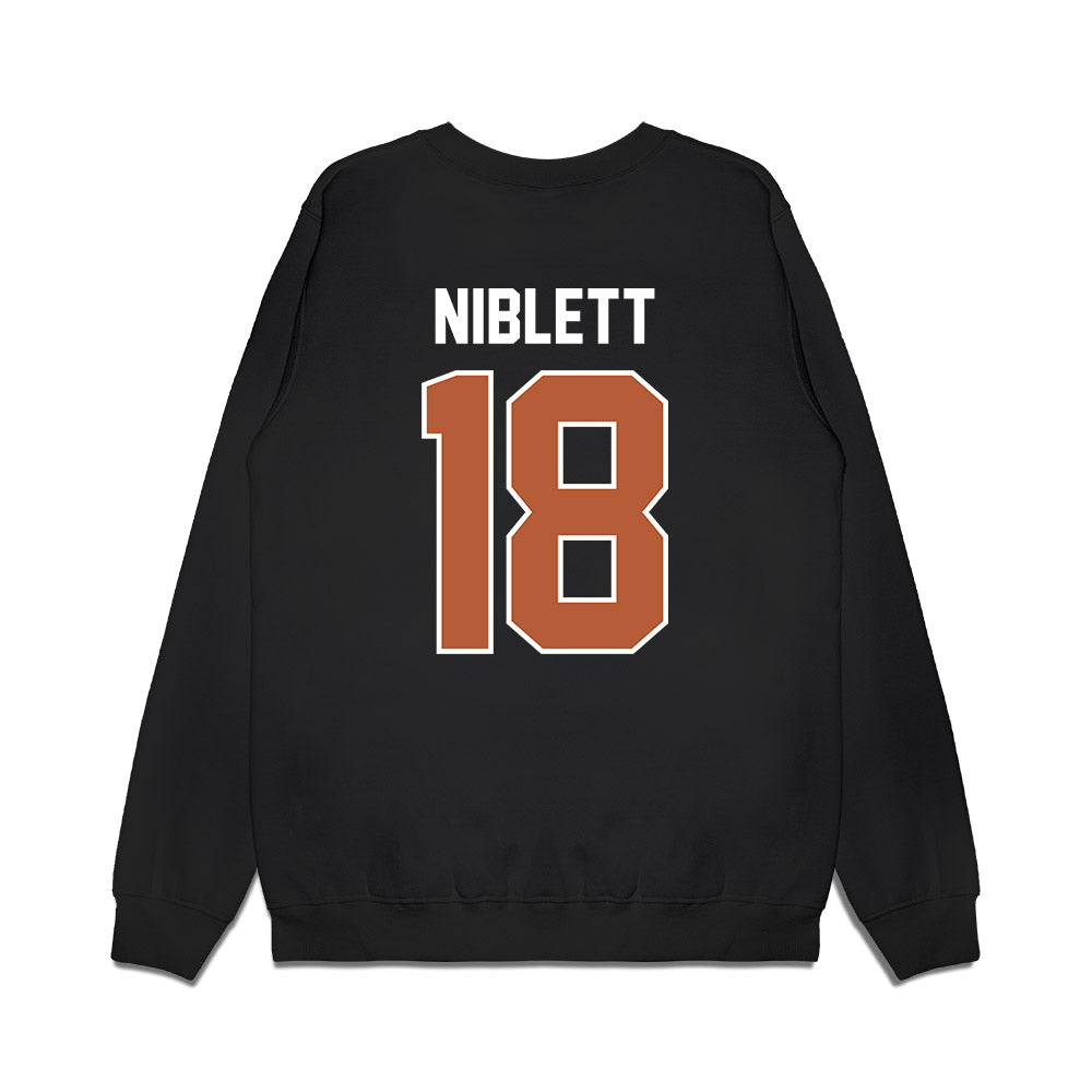 Texas - NCAA Football : Ryan Niblett - Vintage Helmet Premium Crewneck Sweatshirt-1