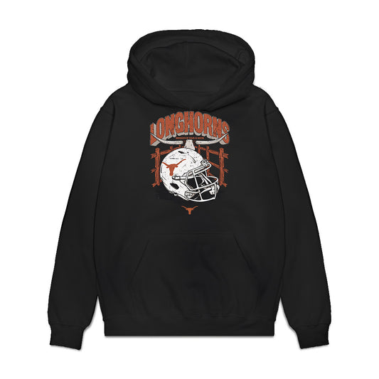 Texas - NCAA Football : Yaheim Riley - Vintage Helmet Premium Hooded Sweatshirt-0