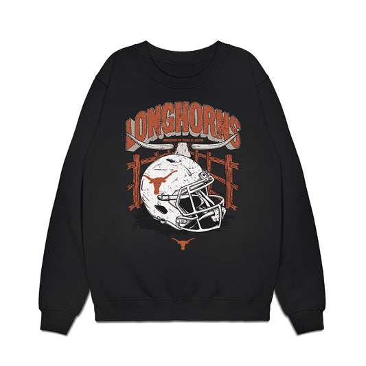 Texas - NCAA Football : Josiah Sharma - Vintage Helmet Premium Crewneck Sweatshirt-0