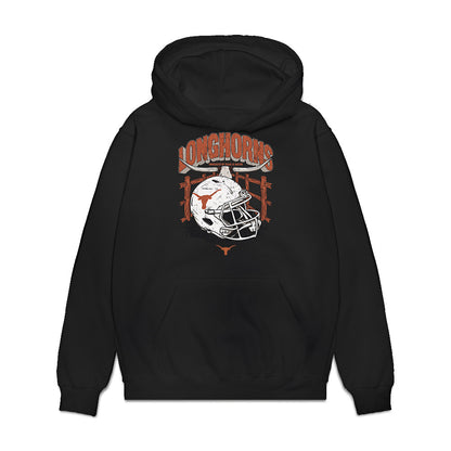 Texas - NCAA Football : James Johnson - Vintage Helmet Premium Hooded Sweatshirt-0