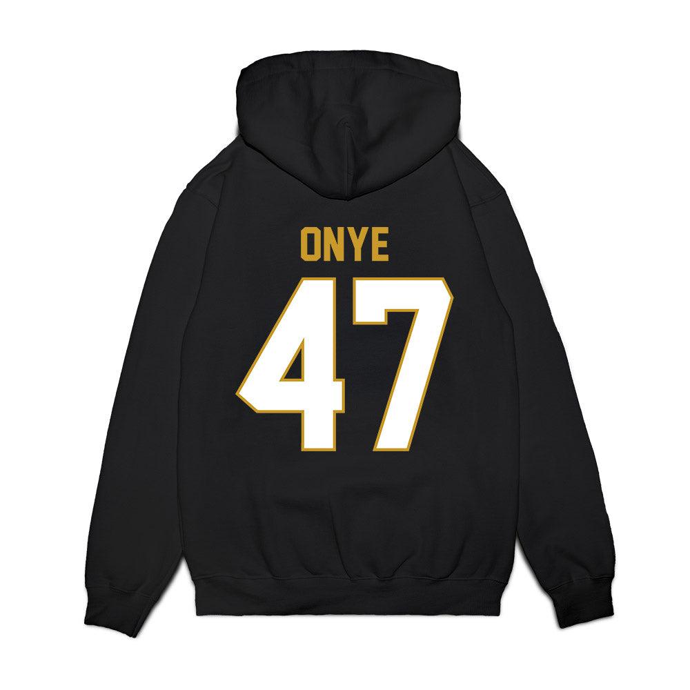 Notre Dame - NCAA Football : Jason Onye - Vintage Helmet Premium Hooded Sweatshirt-1