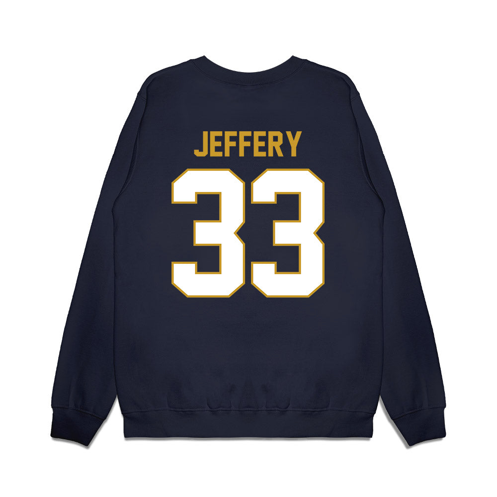 Notre Dame - NCAA Football : Matthew Jeffery - Vintage Helmet Premium Crewneck Sweatshirt-1
