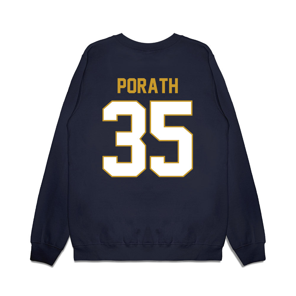 Notre Dame - NCAA Football : Spencer Porath - Vintage Helmet Premium Crewneck Sweatshirt-1
