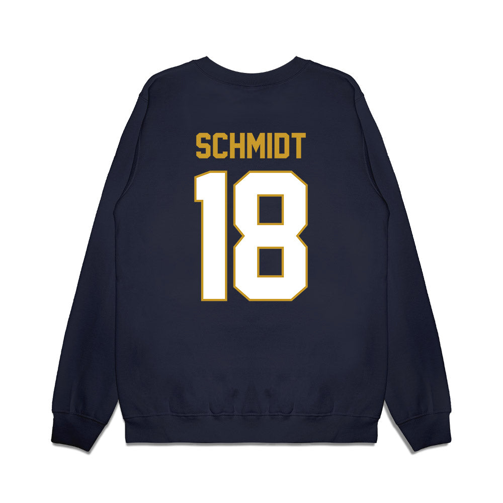 Notre Dame - NCAA Football : Erik Schmidt - Vintage Helmet Premium Crewneck Sweatshirt-1