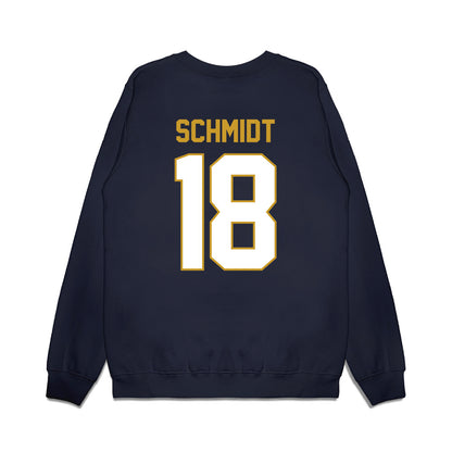 Notre Dame - NCAA Football : Erik Schmidt - Vintage Helmet Premium Crewneck Sweatshirt-1