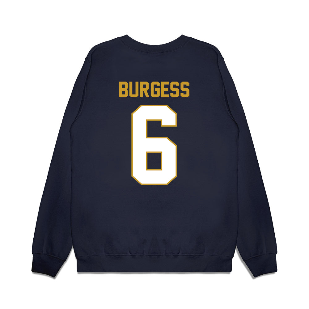 Notre Dame - NCAA Football : Christopher Burgess - Vintage Helmet Premium Crewneck Sweatshirt-1