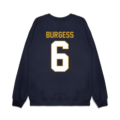 Notre Dame - NCAA Football : Christopher Burgess - Vintage Helmet Premium Crewneck Sweatshirt-1