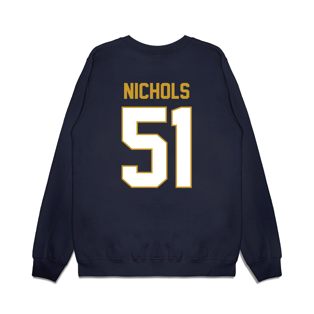 Notre Dame - NCAA Football : Ben Nichols - Vintage Helmet Premium Crewneck Sweatshirt-1