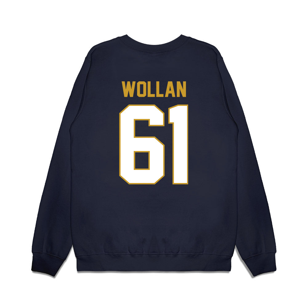 Notre Dame - NCAA Football : Robbie Wollan - Vintage Helmet Premium Crewneck Sweatshirt-1
