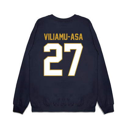 Notre Dame - NCAA Football : Kyngstonn Viliamu-Asa - Vintage Helmet Premium Crewneck Sweatshirt-1