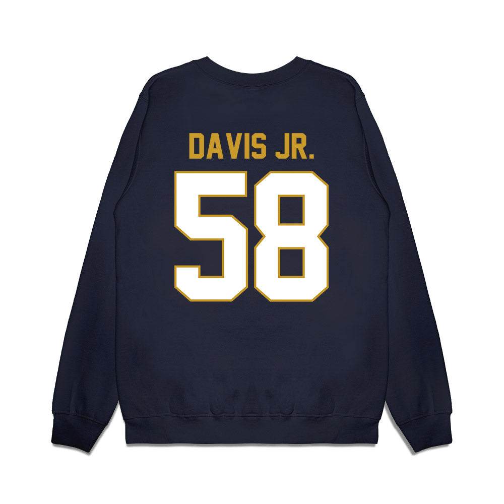 Notre Dame - NCAA Football : Thomas Davis Jr. - Vintage Helmet Premium Crewneck Sweatshirt-1