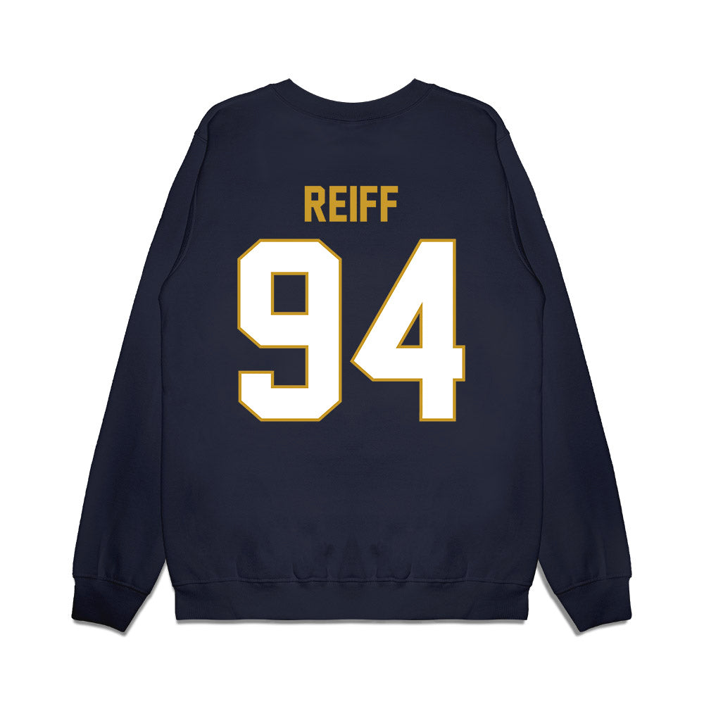 Notre Dame - NCAA Football : Joe Reiff - Vintage Helmet Premium Crewneck Sweatshirt-1