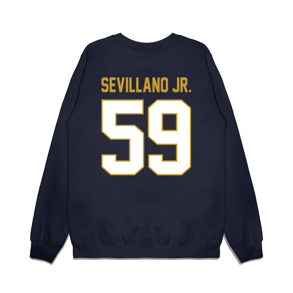 Notre Dame - NCAA Football : Sean Sevillano Jr. - Vintage Helmet Premium Crewneck Sweatshirt-1