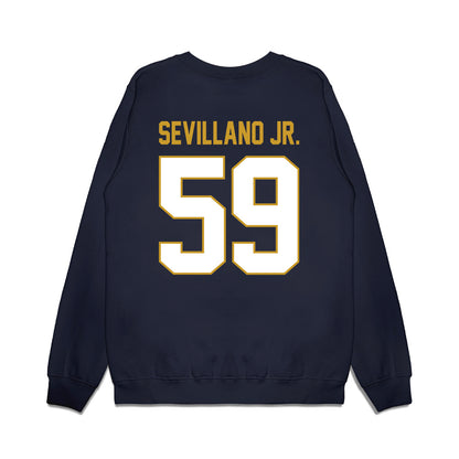 Notre Dame - NCAA Football : Sean Sevillano Jr. - Vintage Helmet Premium Crewneck Sweatshirt-1