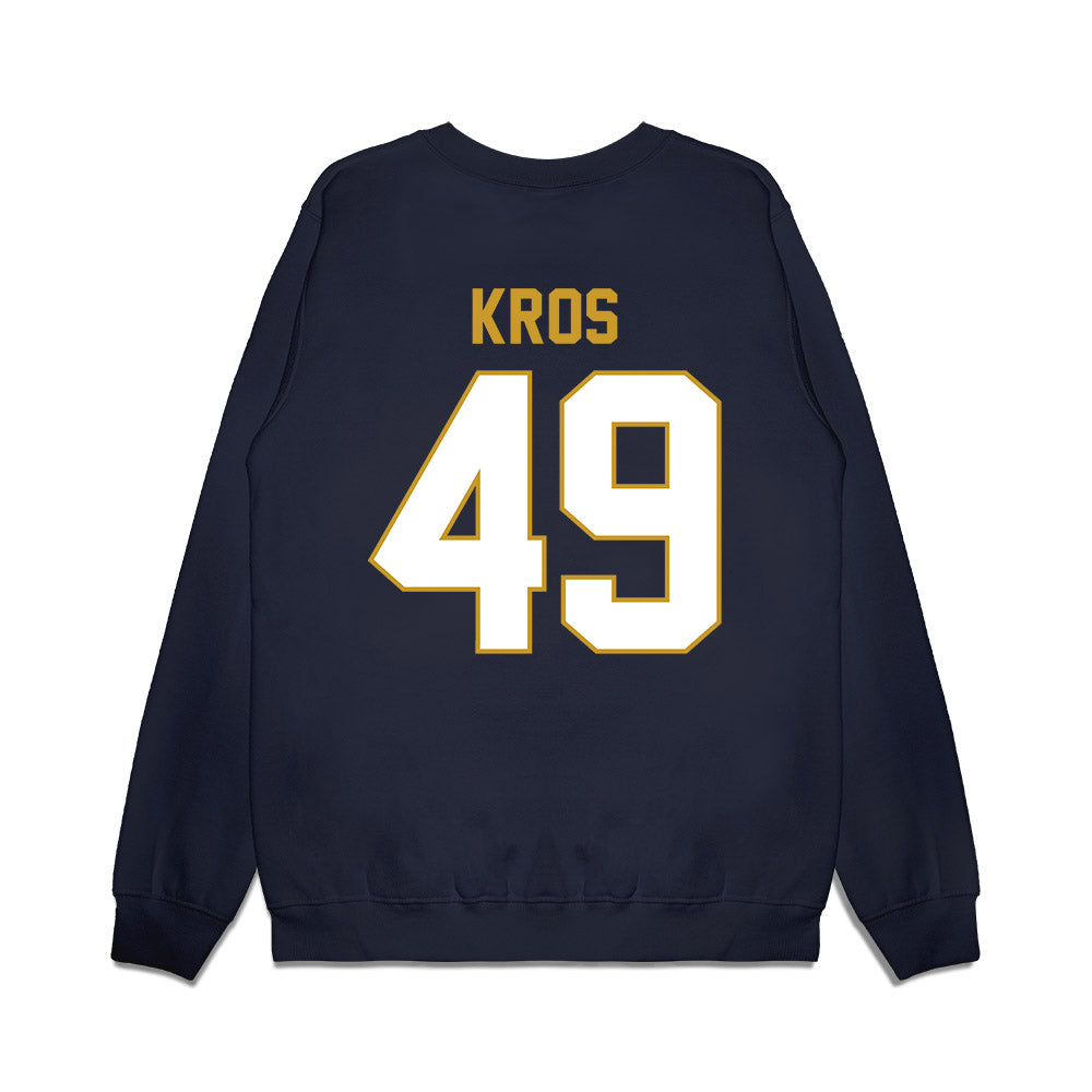 Notre Dame - NCAA Football : Andrew Kros - Vintage Helmet Premium Crewneck Sweatshirt-1
