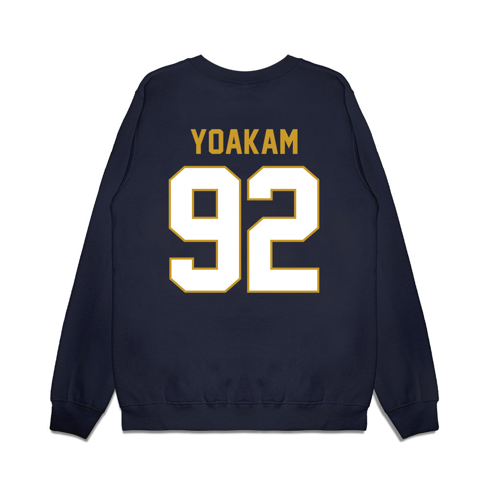 Notre Dame - NCAA Football : Zachary Yoakam - Vintage Helmet Premium Crewneck Sweatshirt-1