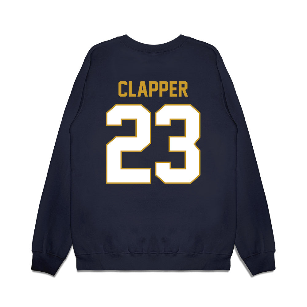 Notre Dame - NCAA Football : Jakobe Clapper - Vintage Helmet Premium Crewneck Sweatshirt-1