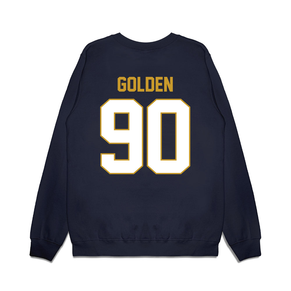 Notre Dame - NCAA Football : Elijah Golden - Vintage Helmet Premium Crewneck Sweatshirt-1