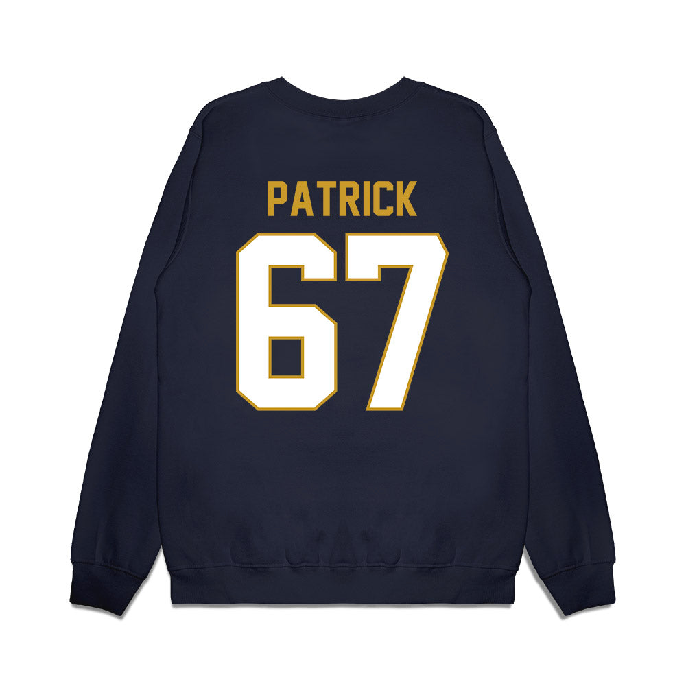 Notre Dame - NCAA Football : Gregory Patrick - Vintage Helmet Premium Crewneck Sweatshirt-1