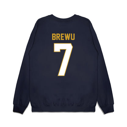 Notre Dame - NCAA Football : Francis Brewu - Vintage Helmet Premium Crewneck Sweatshirt-1