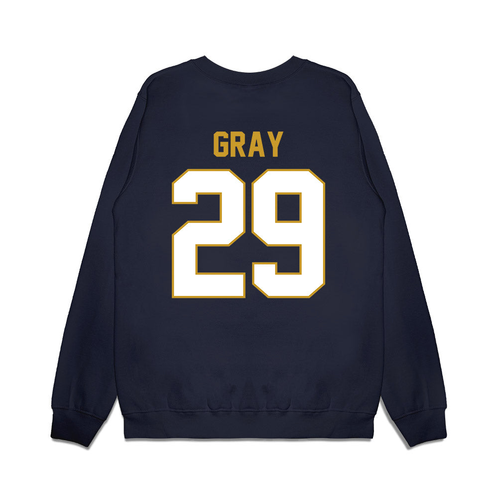 Notre Dame - NCAA Football : Christian Gray - Vintage Helmet Premium Crewneck Sweatshirt-1