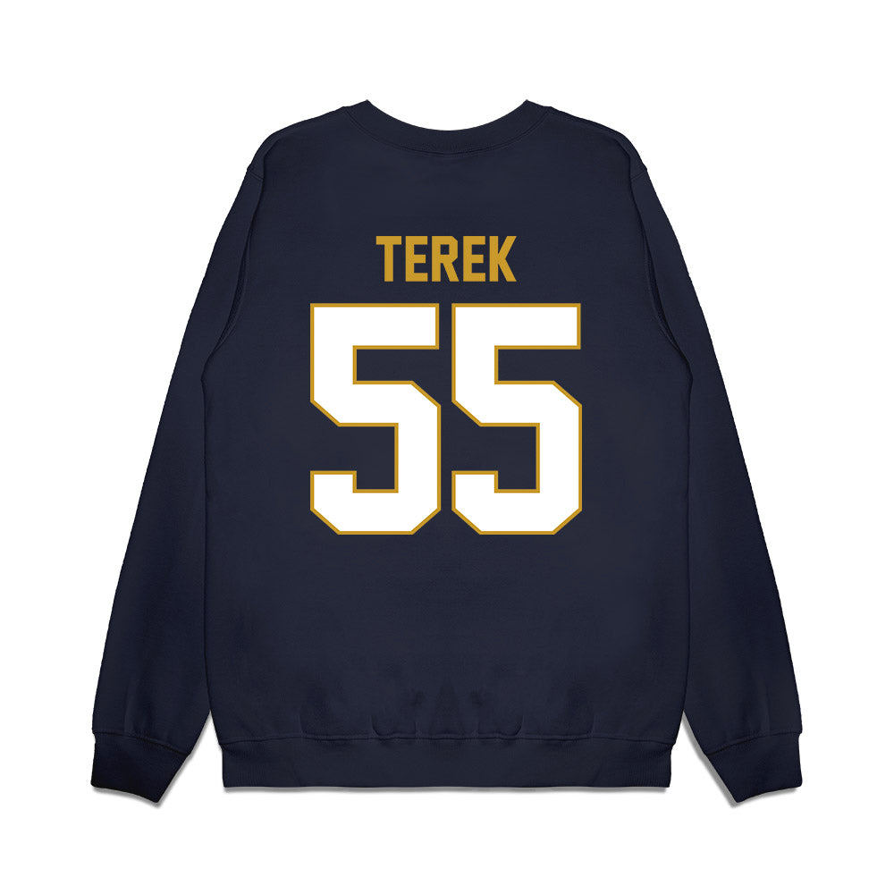 Notre Dame - NCAA Football : Christopher Terek - Vintage Helmet Premium Crewneck Sweatshirt-1