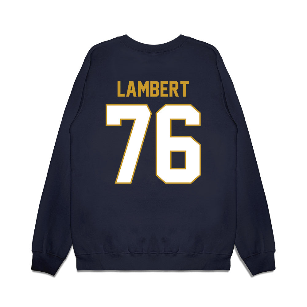 Notre Dame - NCAA Football : Guerby Lambert - Vintage Helmet Premium Crewneck Sweatshirt-1