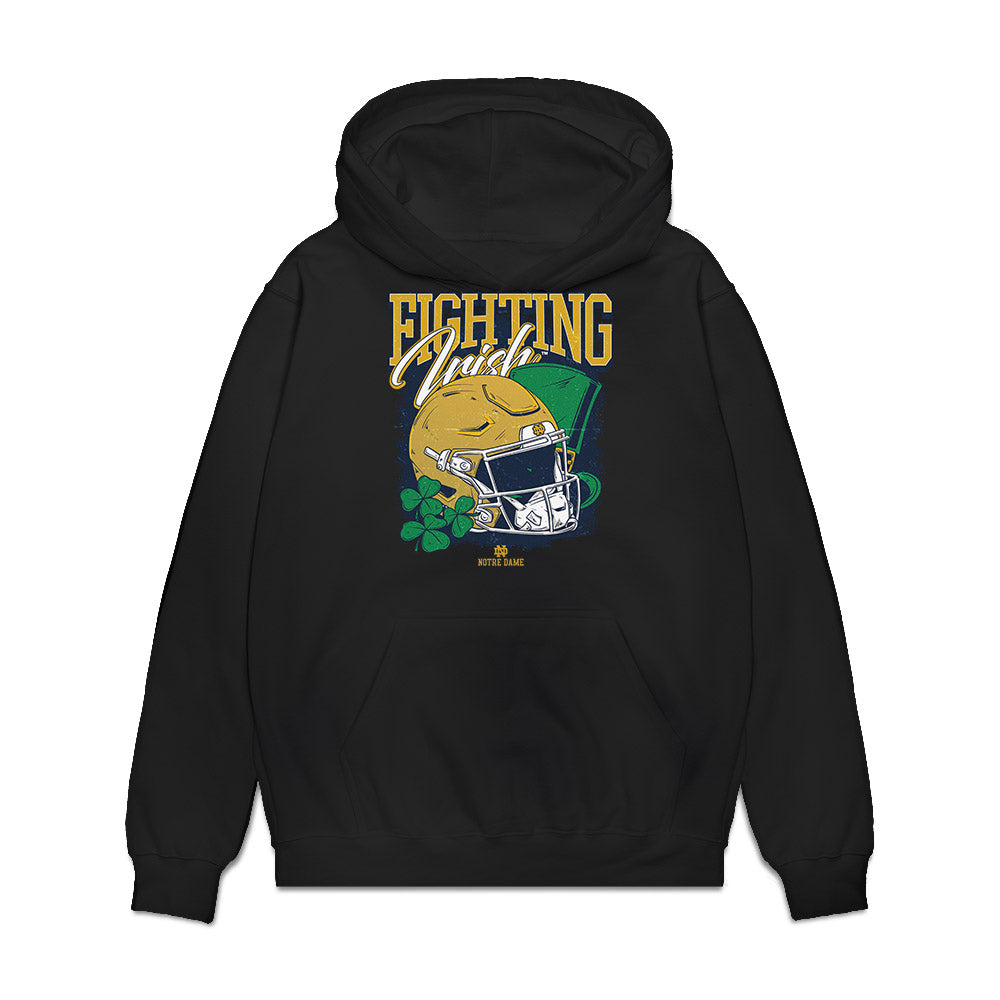Notre Dame - NCAA Football : Thomas Davis Jr - Vintage Helmet Premium Hooded Sweatshirt-0