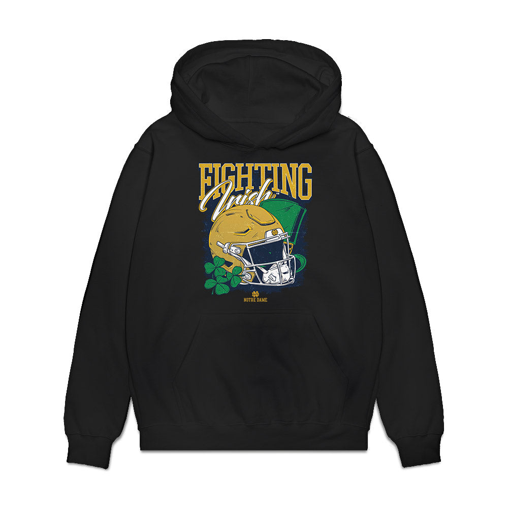 Notre Dame - NCAA Football : Bryce Young - Vintage Helmet Premium Hooded Sweatshirt-0