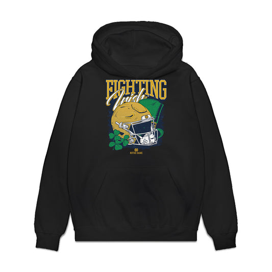 Notre Dame - NCAA Football : Joey O'Brien - Vintage Helmet Premium Hooded Sweatshirt-0