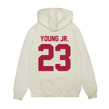 Arkansas - NCAA Football : Kevin Young Jr. - Vintage Helmet Premium Hooded Sweatshirt-1