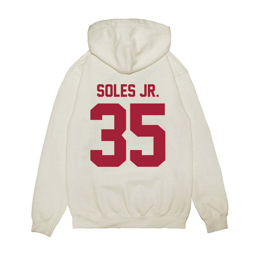 Arkansas - NCAA Football : Steven Soles Jr. - Vintage Helmet Premium Hooded Sweatshirt-1